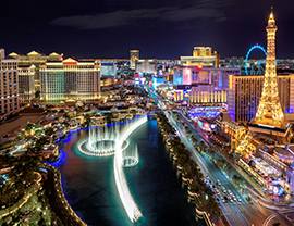 The Las Vegas skyline at night